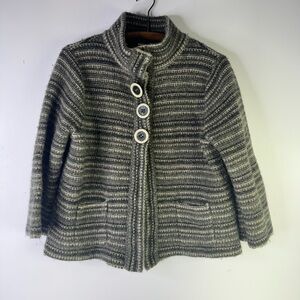Northstyle Chunky Striped Cardigan Wool Sweater large